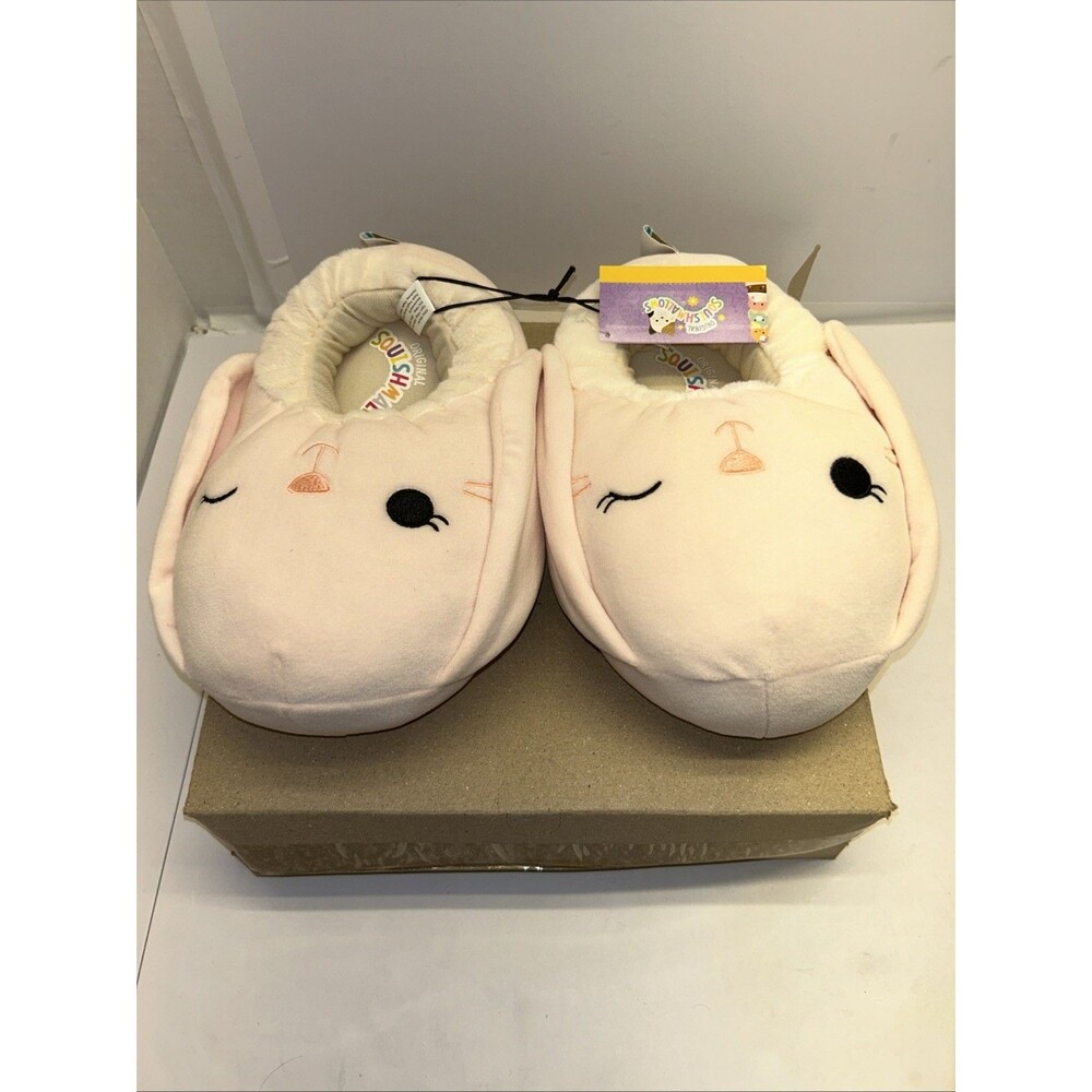 Squishmallows Slippers Satine The Pink Bunny  Women SZ 9-10 New in Box